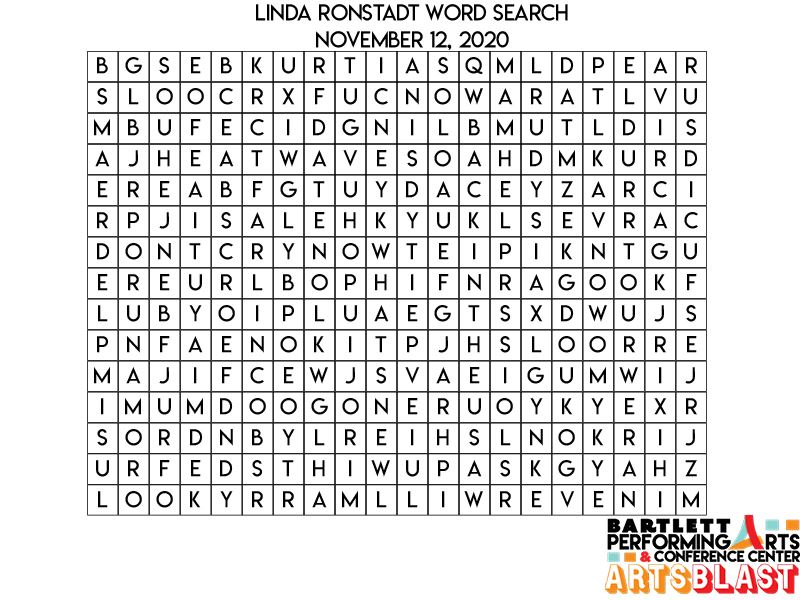 Linda Ronstadt Wordsearch 11.12.2020