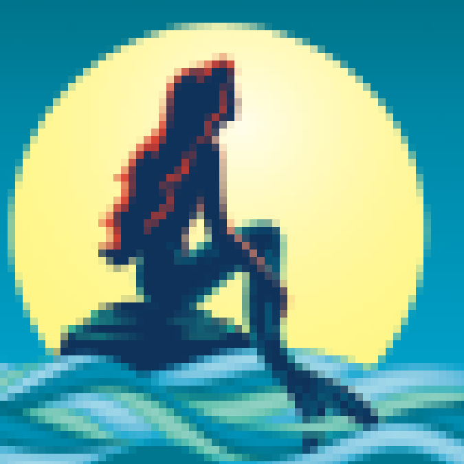 Pixelated mermaid