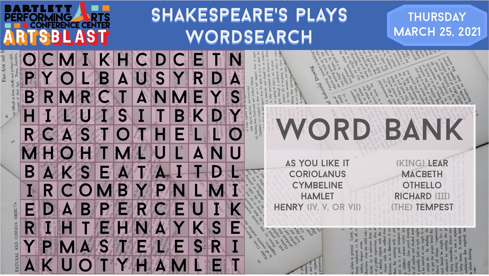Shakespeare Word search