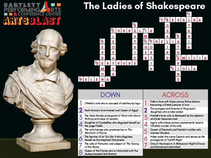Shakespeare Ladies Crossword ANSWERS