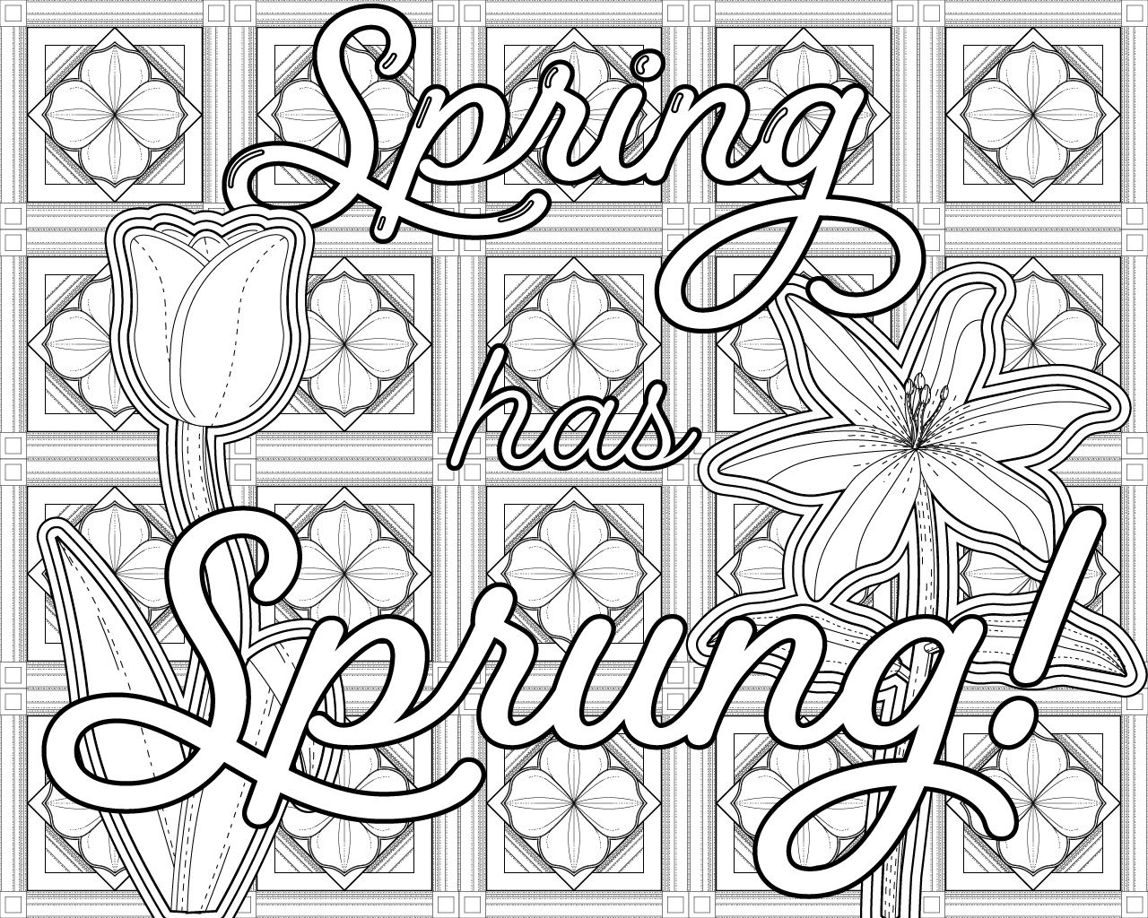 Spring coloring page