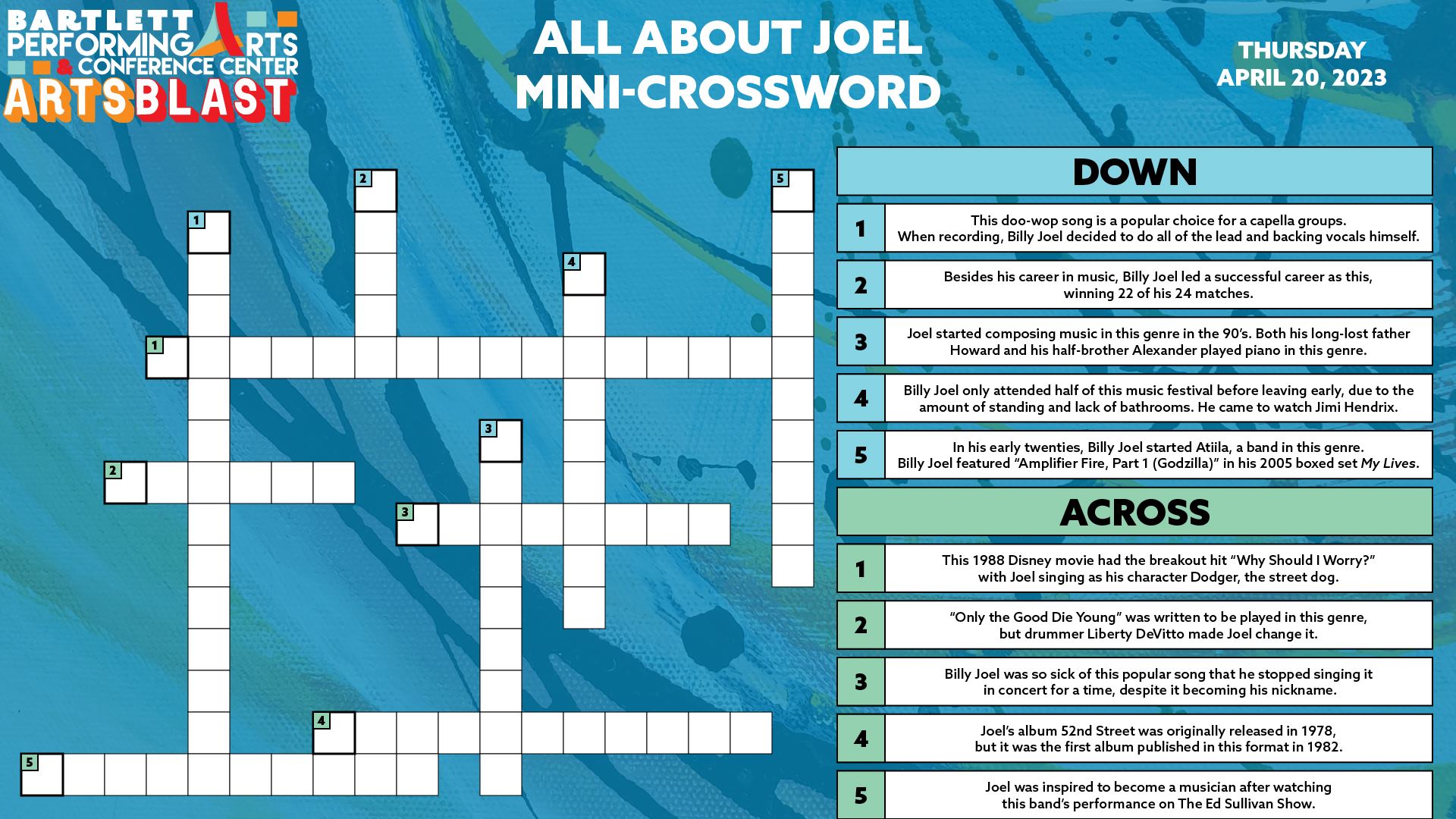 Billy Joel Mini Crossword