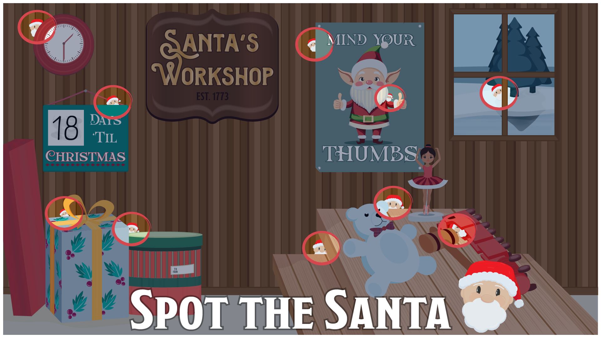 Spot the Santa ANSWERS