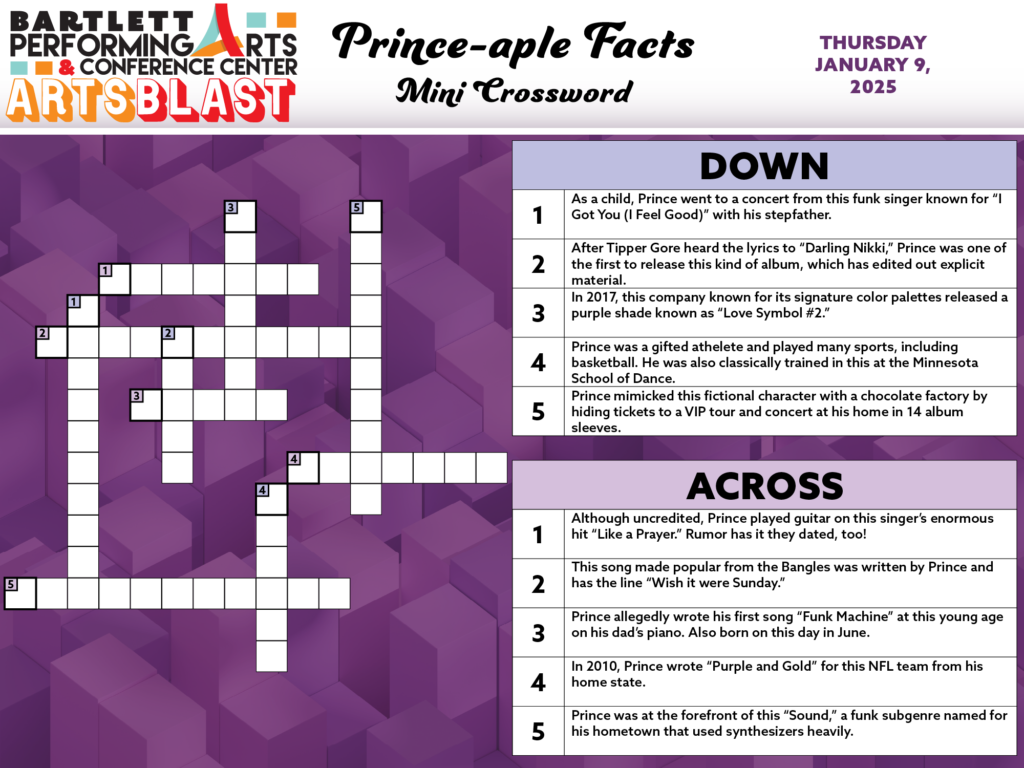 Prince Mini Crossword